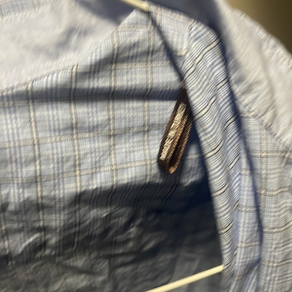 J McLaughlin Blue checkered button down shirt - Picture 2 of 5